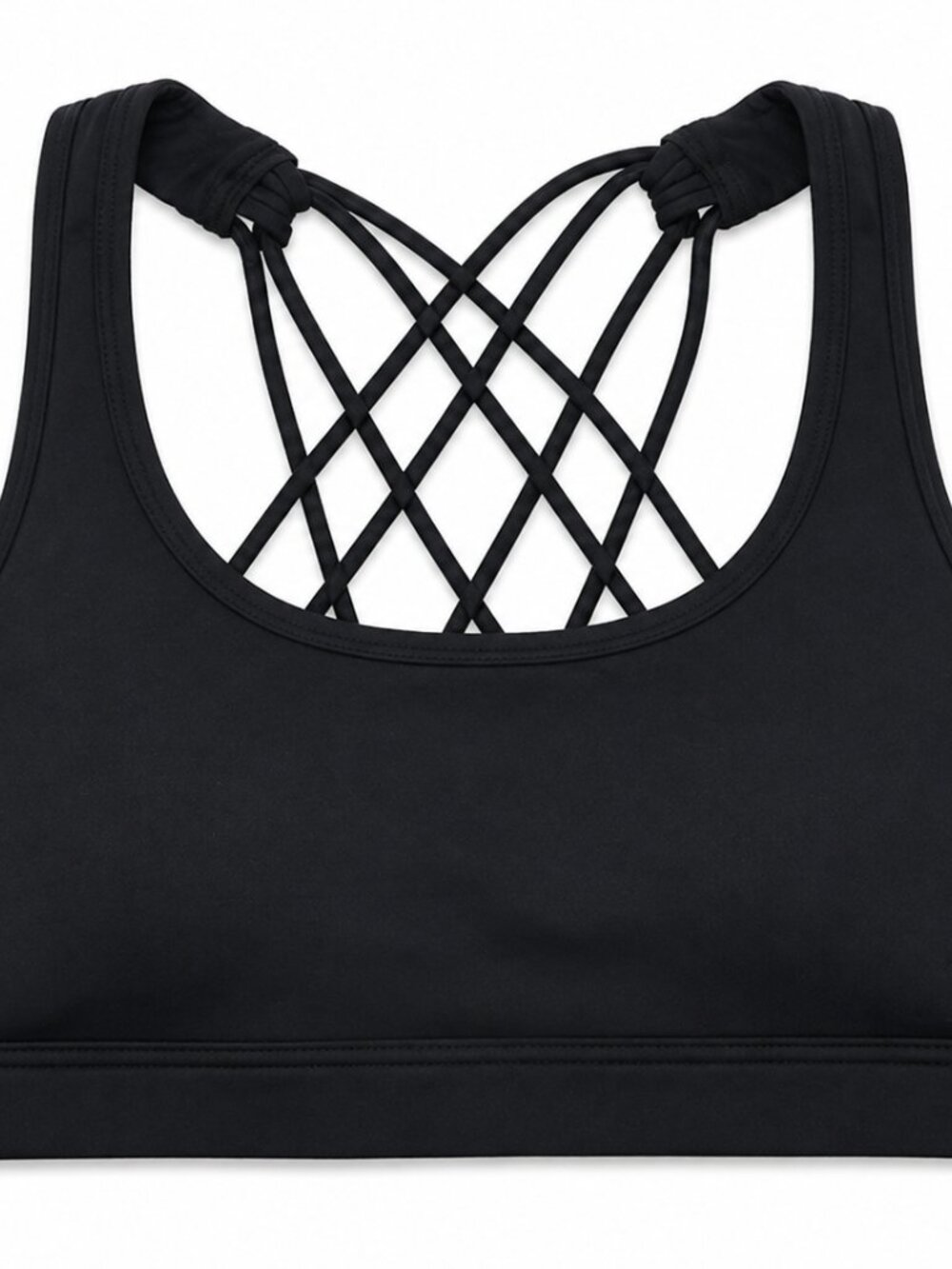 Lululemon Free to Be Bra Size 6 | Black Strappy Back Yoga Sports Bra Light suppo